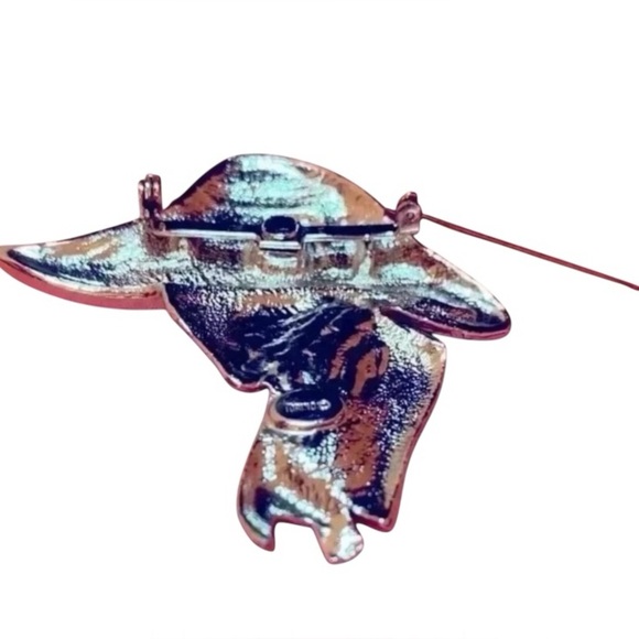 Vintage Art Nouveau Stamped Torino “Lady in a Hat” Brushed & Shiny Silver Brooch - Picture 4 of 5